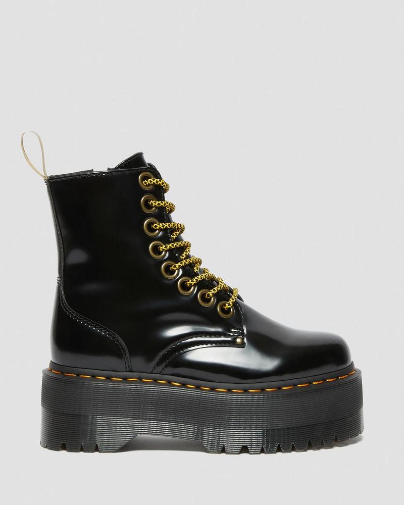 Women's Dr Martens Vegan Jadon Max Platform Boots Black | AU 263PJJ